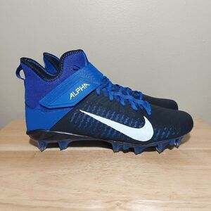 Nike Alpha Menace Pro 2 Mid Football Cleats Black Blue BV3945-400 Men's Size 10